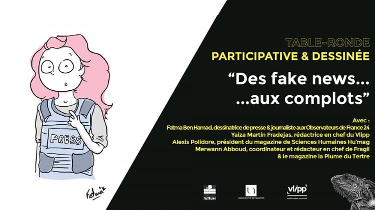 vlipp - Des fake news... Au complotisme : la table ronde participative & dessinée !